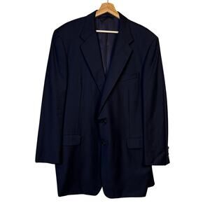 Hickey Freeman by Loro Piana Tasmanian super 120s Wool Blazer Sz 46Long Navy